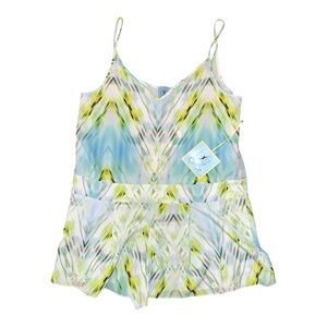 Cece Patterned Romper with pleated short